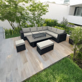 Arlberg Steel/Rattan 6 Piece Garden Furniture Set - Pendle Village Furniture